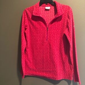 Columbia Pink Zipper Front Fleece Top, M